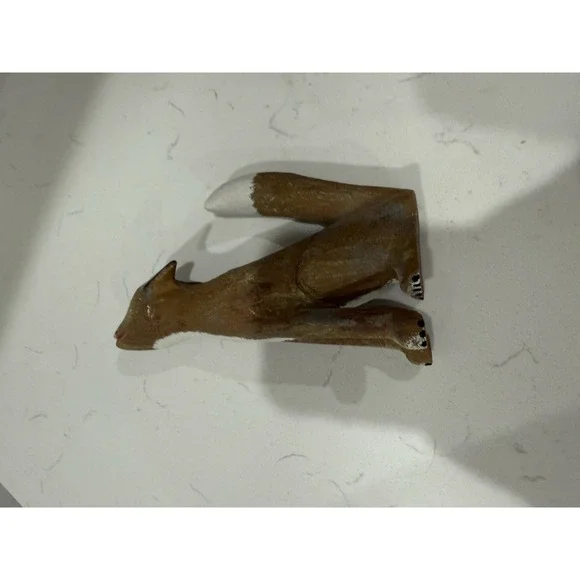 Vintage David Alvarez Signed Carved Wood Howling Coyote7 Folk Sculpture